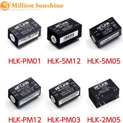 HLK-PM01/03/12 HLK-5M05/12 HLK-2M05 AC-DC 220V to 5V/3.3V/12V Mini Power Supply Module Intelligent Household Switch Power EC33