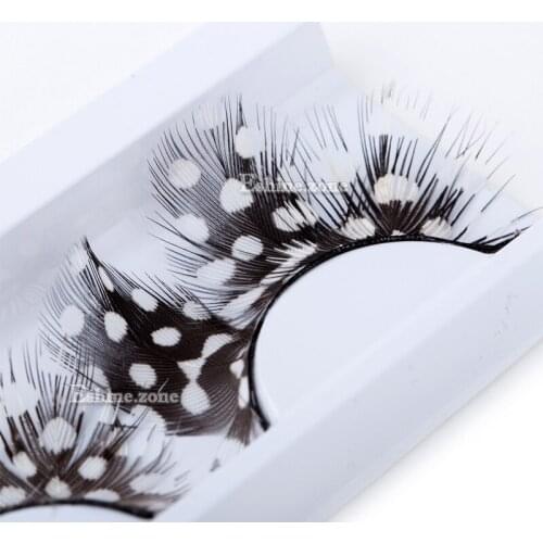 ICYCHEER Handmade Long Fancy Party Halloween Soft Faux Feather False Eyelashes Waterproof Cosplay Makeup Lashes