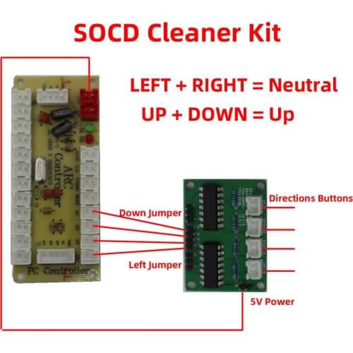 All Buttons Hitbox Style Arcade Joystick Fight Stick Game Controller SOCD Cleaner Kit