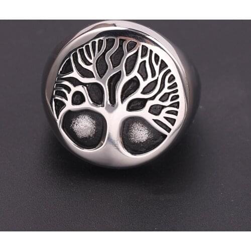Classic Fashion Trend Mens Womens Rings Tree of Life Stamp Mens Personality Gothic Retro Punk Ring