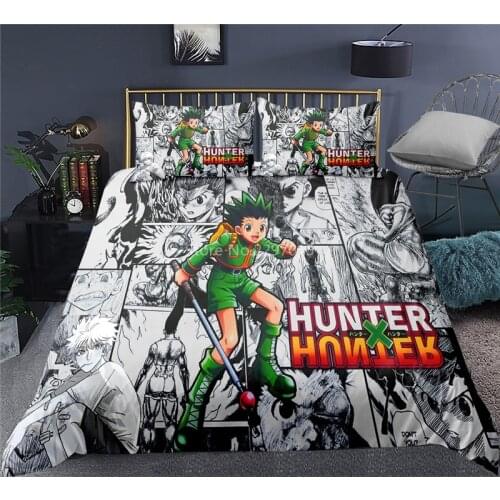 3D HUNTER X HUNTER Pattern Duvet Cover Set with Pillowcase Bedding Set Single Double Twin Full Queen King Size for Bedroom Decor