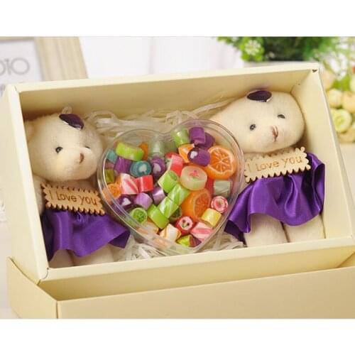 Heart Shape Candy Box Food Grade Transparent Plastic Candy Box Container for Halloween Children CLH@8
