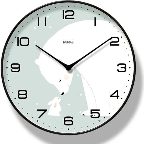 Round Creative Mute Modern Design Large Wall Clock Clocks for Home Kitchen Living Room Decor Battery Operated Silent
