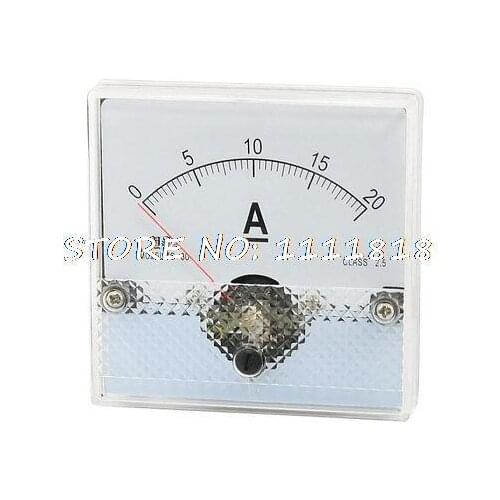 Square Shape Analog Panel Ammeter Gauge Ampere Meter YS-80 DC0-20A