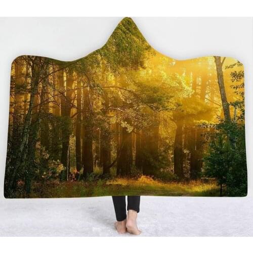 Forest Woods Blankets hats Sunshine sofa comfortable good quality sell well Blankets keep warm soft On vacation Blankets