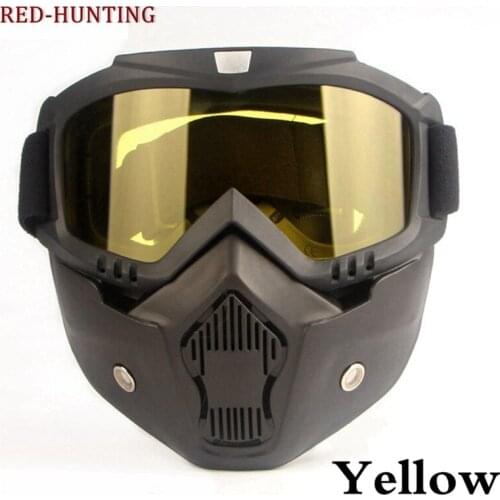 HOT Motorcycle Mask with Goggles Removable Helmet Sunglasses Protect Padding for Riding Cycling