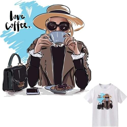 Fashion Lady Patches For Clothes DIY Washable Woman T-Shirts Heat Transfer Thermal Stickers Elegance Minimalist Iron On Applique