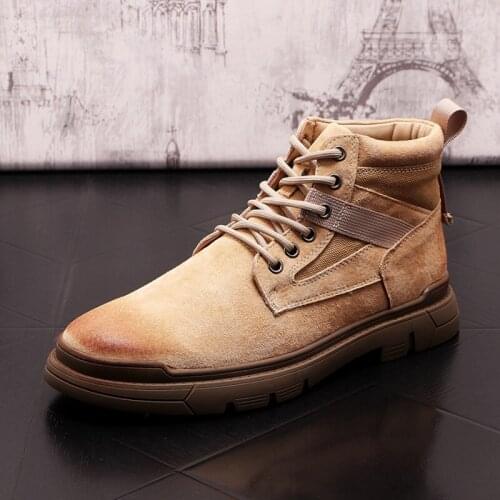 Stephoes Men Fashion Casual Green Ankle Boots Male Thick Bottom High Top Youth Trending Luxury Designer Classic Leisure Sneakers