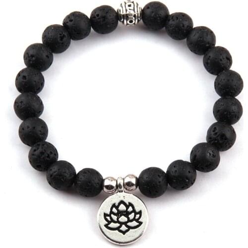 New Design Free Shipping Fashion Beautiful Natural Stone Wrist Mala Lotus Bracelet