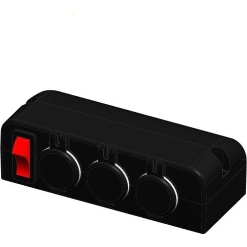 New DC12/24V universal Waterproof 3 Gang Car Cigar Lighter Socket With Red 16A overload protection switch For Car RV Boat Yacht