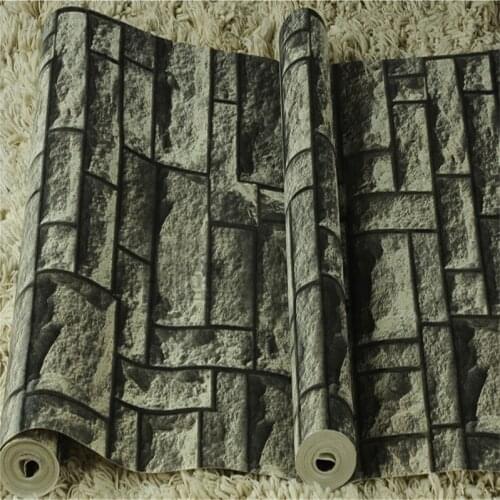 Beibehang Brick Stone modern wallpaper vinyl PVC wall decor drak gray mural rolls washable wall paper papel parede TV Background
