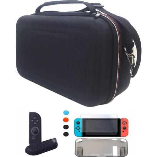 Nintend Switch Portable Shell Protective Storage Pouch Suitcase Carrying Case Shoulder Bag Screen Protector Silicone Case Caps