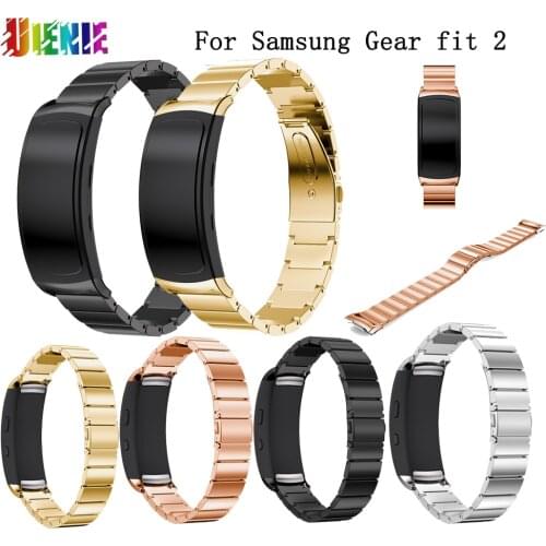 Stainless Steel Strip Watch Band For Samsung Gear Fit 2 Pro Band Wrist Strap Butterfly Buckle For Gear Fit2 SM-R360 Smart Watch