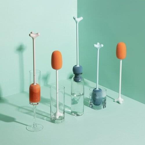 Long Handle Cup Brush Baby Bottle Cup Sponge Cleaning Brush Practical Multifunctional Kitchen Accessories Cleaning Tool