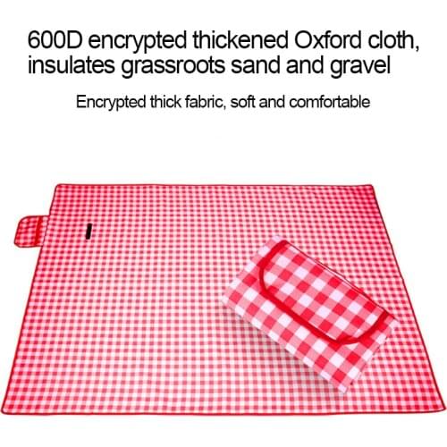 Red Plaid Outdoor Beach Picnic Folding Camping Mat Multiplayer Waterproof Sleeping Camping Pad Mat Moisture proof Plaid Blanket