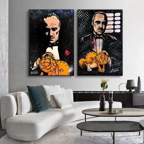 Modern Godfather Portrait Movie Posters and Prints Wall Art Canvas Paintings on The Wall Wall Hanging Pictures Home Decoration