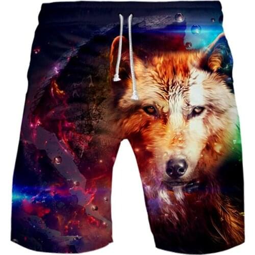 Space Galaxy 3D Wolf Printed Board Shorts Trunks Summer boy Quick Dry Beach Swiming Shorts Men Hip Hop Short Pants Beach clothes