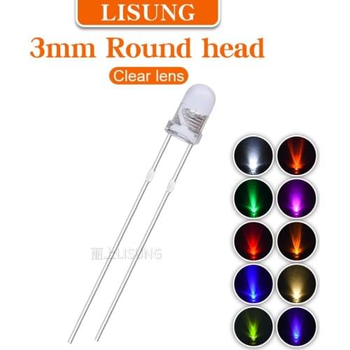 3mm Led Highlight Round Water Clear Green Yellow Blue White Uv 395nm Red Led Light Lamp Emitting Diode Dides Diy Kit