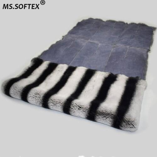 MS.Softex Natural Rex Rabbit Fur Plate Chinchilla Rex Rabbit fur Skin Raw Material DIY Natura Fur Skins Hand Made Factory OEM