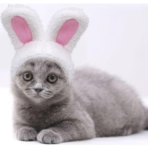Funny Pet Dog Cat Cap Costume Photo Props Headwear Warm Rabbit Hat New Year Party Christmas Cosplay Accessories