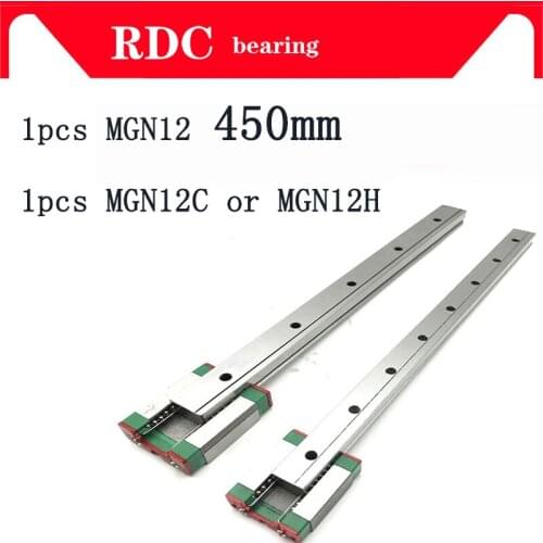 Superior 1pcs 12mm Linear Guide MGN12 L= 450mm linear rail way + MGN12C or MGN12H Long linear carriage for CNC XYZ Axis