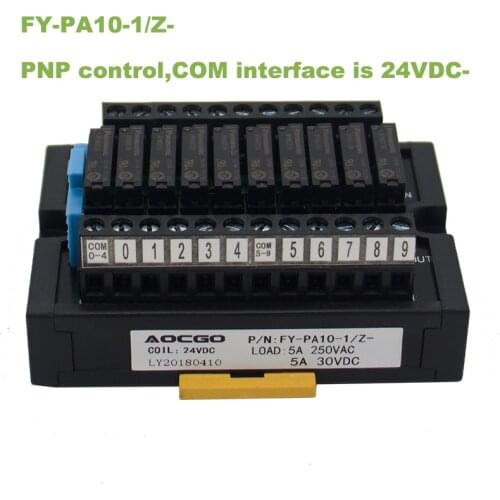 10 Slim relay PNP Control 24V DIN Mounted relay module