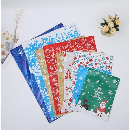30Pcs Mix Size Navidad Gift Bag Snowflake Elk Santa Claus Candy Bags Merry Christmas Decorations for Home Natal New Year Party