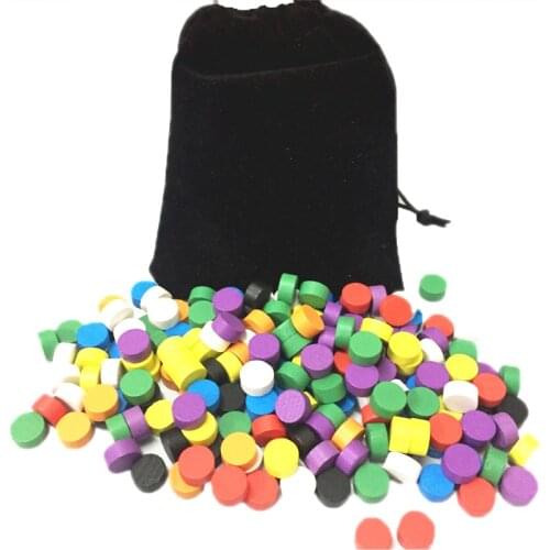 320Pcs with bag Diameter 10*5MM 8 Colors Pawn Wooden Game Pieces Colorful Pawn/Chess For Board game/Educational Games