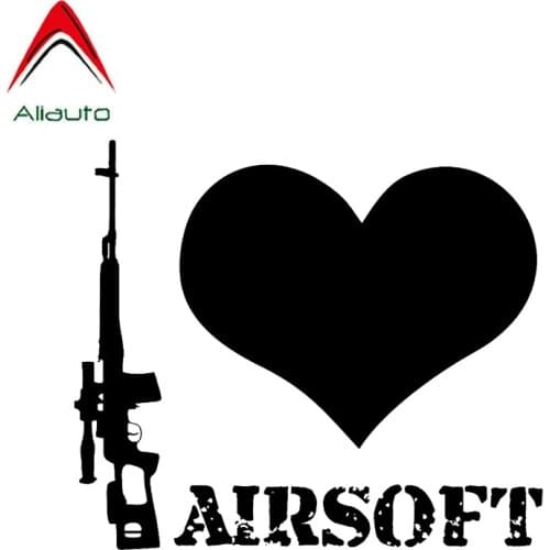 Aliauto Coolest Car Sticker Airsoft Gun Decoration Vinyl Waterproof Reflective Sunscreen Decals Motorcycle Accessories,14cm*12cm