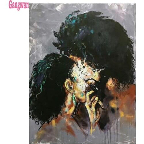 5D DIY Diamond Embroidery abstract African couple Full Square/Round Drill Mosaic Rhinestones Diamond Painting Kits Home Decor