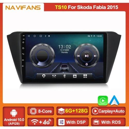 9'' Android 11 DSP IPS Screen Car Multimedia Player For Skoda Fabia 2015 2016 2017 2018 Autoradio GPS Navigation Headunit Stereo