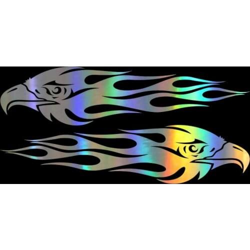 Car Sticker 3D 20*4.7CM Pair Eagle Flames Decal Funny Sticker On Car Funny Stickers and Decals Vinyl Car Styling