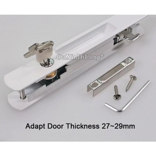 Free Shipping 2PCS 90 Type Double-sided Sliding Door Hook Locks for Aluminium Alloy Balcony Door and Window Lock w Keys
