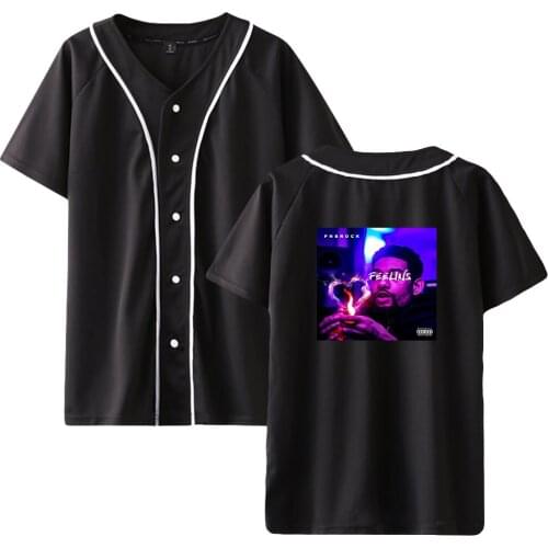 WAWNI Pnb Rock Thin Baseball Uniform Single Breasted Casual Pullover Polyester Top Top Hip Hop Baseball Fashion Printed Tops