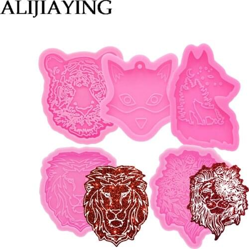 DY1054 Shiny Tiger Head Resin Molds, Phone Grip Mold Silicone Mold Decoration Phone Case, Mold Resin Craft Silicone