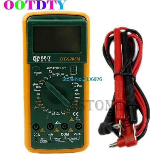 OOTDTY DT9205M Digital Multimeter Voltmeter Ohmmeter Ammeter Capacitance Tester APR5_30