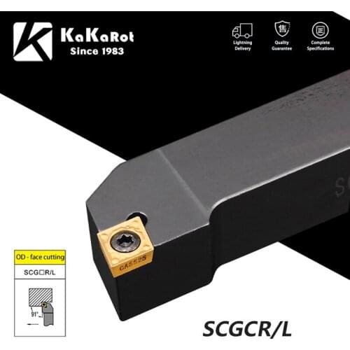 KaKarot External Turning Tool Holder SCGCR SCGCR1010H06 SCGCR1616H09 SCGCR3232P12 Carbide Inserts CCMT Lathe Cutting Tools