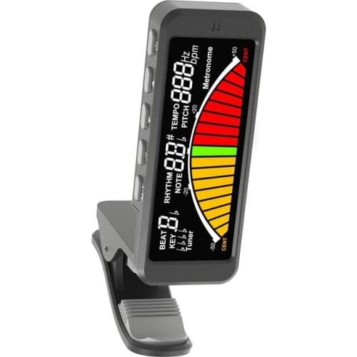 Flanger Multifunction Guitar Tuner Digital Clip-on Guitar Tuner with Clip Mount for Chromatic Guitar Bass Ukulele Violin FMT-209