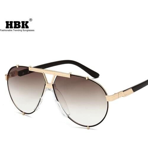 HBK 2019 Fashion Luxury Pilot Sunglasses Men Women Vintage Sun Glasses Female UV400 Classic Shades Rave Festival Gift