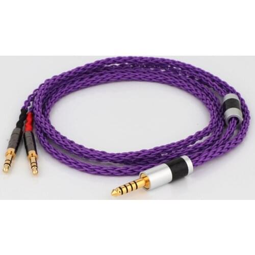 Hi-End 8cores Silver Plated 4.4mm To 2*3.5mm Headphone Cables for Sundara Aventho Focal Elegia t1 t5p D7200 D600 D7100MDR-Z7