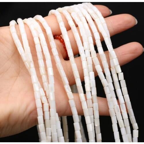 Fine Natural Shell Beads White Cylindrical Seashell Scattered Beads for Jewelry Making DIY Bracelet Necklace Gifts for women