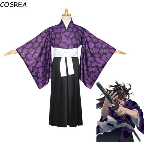 Anime Demon Slayer: Kimetsu no Yaiba Kokushibou Cosplay Costume Tsugikuni Michikatsu Costumes Upper Moon One Kimono Suit Uniform