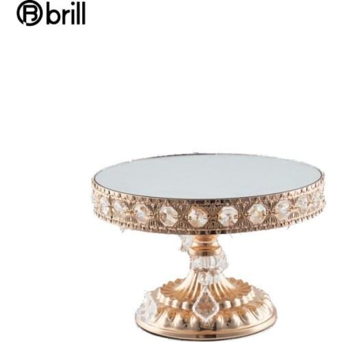 Creative Crystal Candle Holder Metal Gold Cake Dish Tray Table Wedding Centerpieces Wedding Decoration Bougeoir Candle Mold Gift