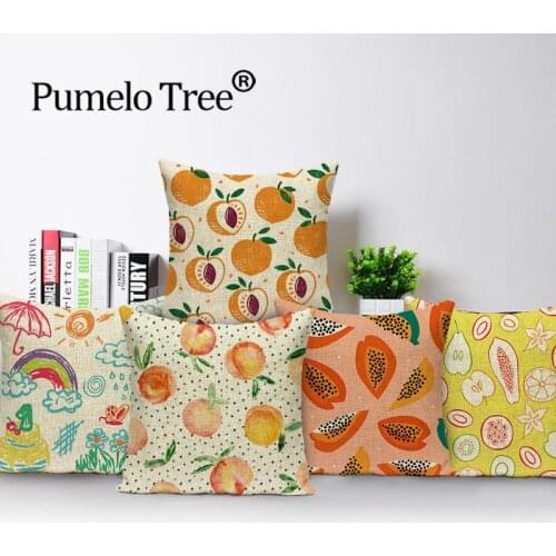 Farmhouse Cushion Cover Cartoon Watermelon Pineapple Decorative Couch Throw Pillow Case Living Room Room Sofa CarBanana Cushions