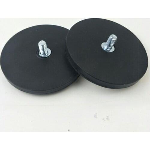 2pcs Neodymium Magnet Disc With Rubber Costed D66 M6/ D88 M8 Male Thread LED Light Camera Lamp Holder Mounting Base Magnetic Pot