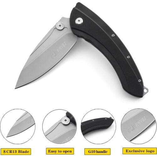 Black Color 8CR13MOV Blade Knives Pocket Folding Hunting Knife Tactical Knives for Self-Defense Survial Climbing Riding Camping
