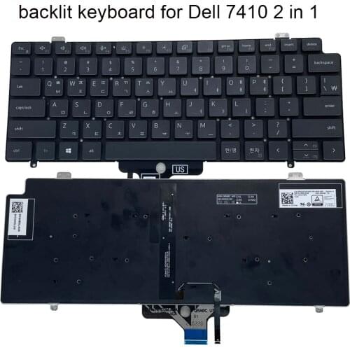 New Korean laptop backlit Keyboard for Dell Latitude 7410 2 in 1 7420 5420 0RD3VR RD3VR KR computer keyboard backlight NSK-QRABC