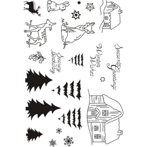 Seasons greetings stamps winters wishes christmas stamps clear snowy birthday stamps