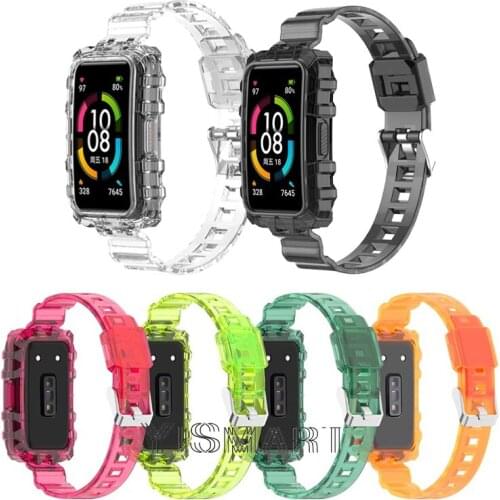 Armor Glacier Strap for Huawei Band 6 pro Watchband Wristband Soft TPU Replacement Band for Honor Band 6 Smartwatch