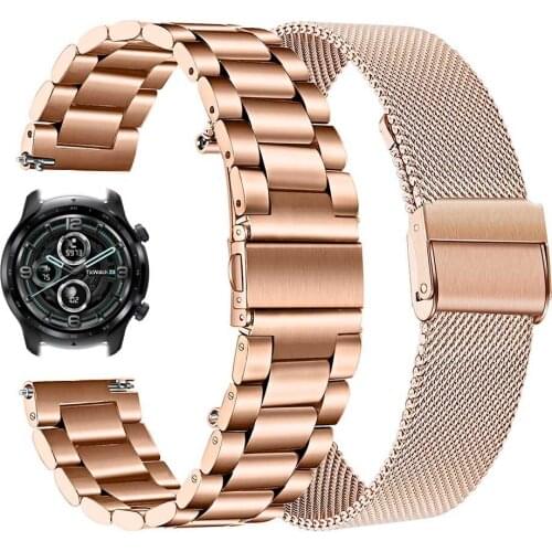 Stainless Steel Strap For TicWatch Pro 3/3 GPS Smart Watch Band Metal 22MM Bracelet Wrist Straps For TicWatch Pro 2020 Correa